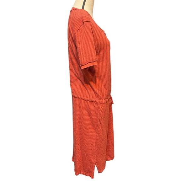 Sundance Orange Jersey Knit Easy Wear Button Front Casual Dress Women's Medium - Picture 3 of 15